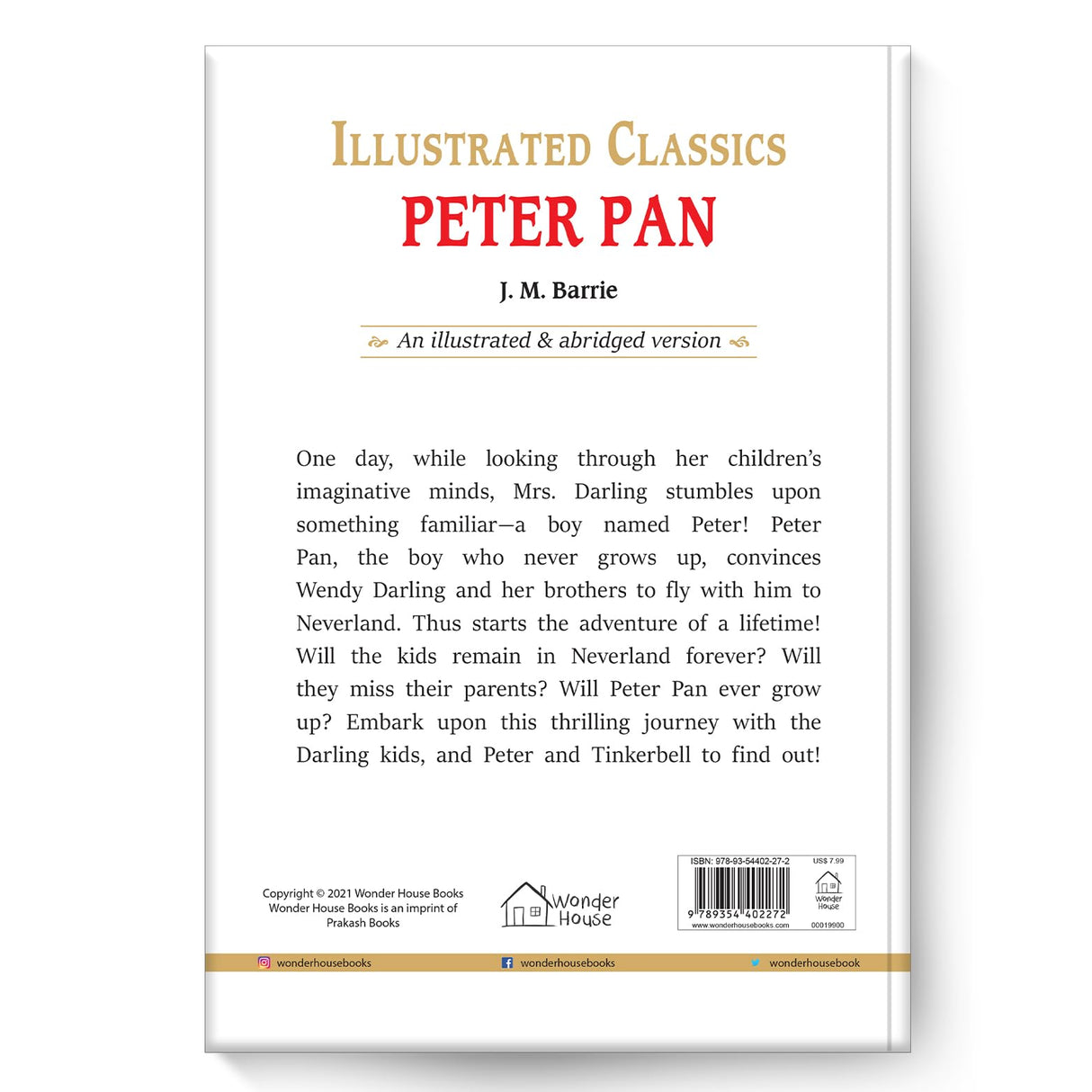 Peter Pan : Illustrated Abridged Children Classics English Novel with Review Questions - Retail Maharaj