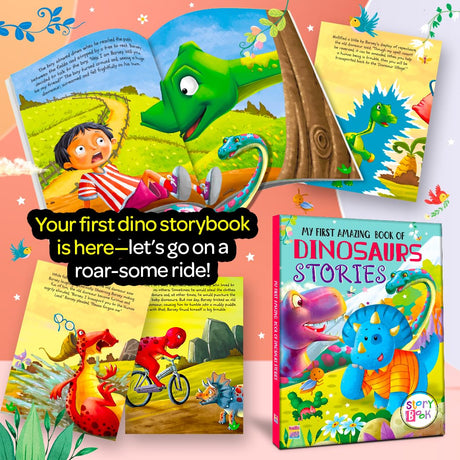 My First Amazing Dinosaurs Story Book with Bestime Fun and Colorful for Kids, Children and Toddlers - Ages 2+ Years - Retail Maharaj