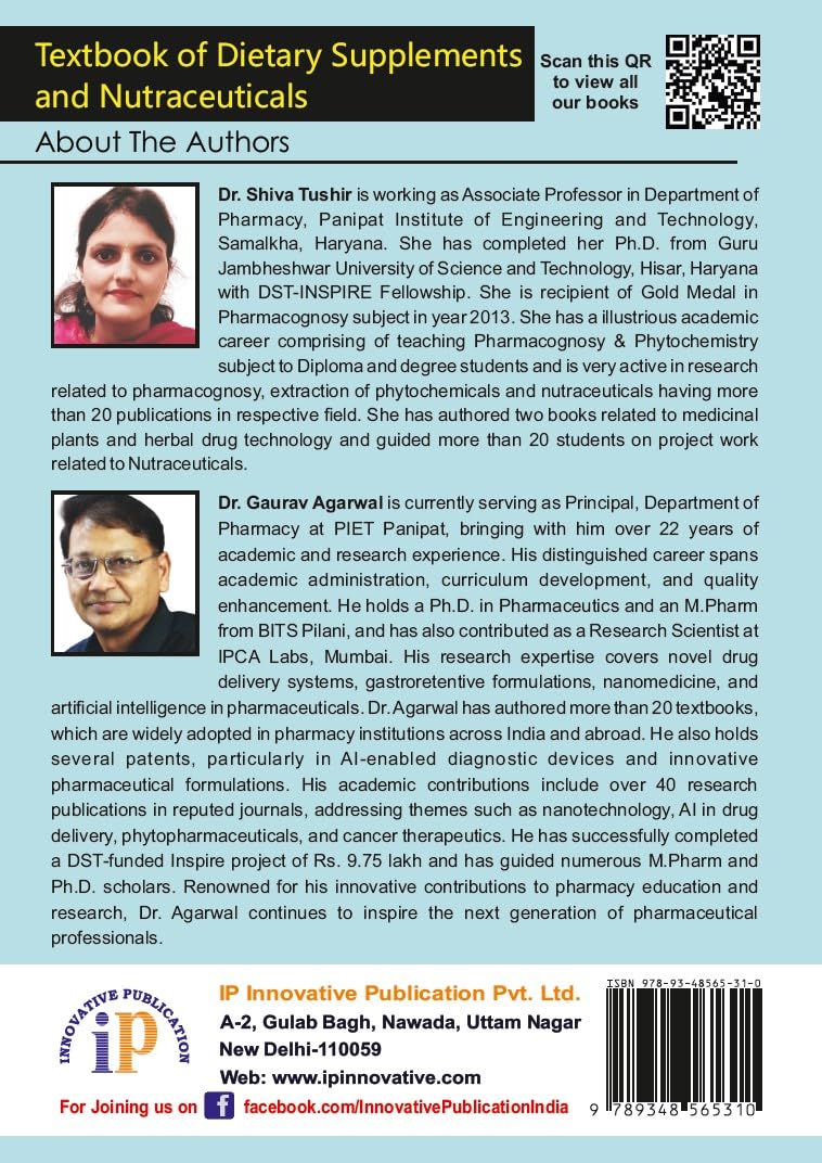 Textbook of Dietary Supplements and Nutraceuticals for the Students of B.Pharm 8th Semester - Retail Maharaj