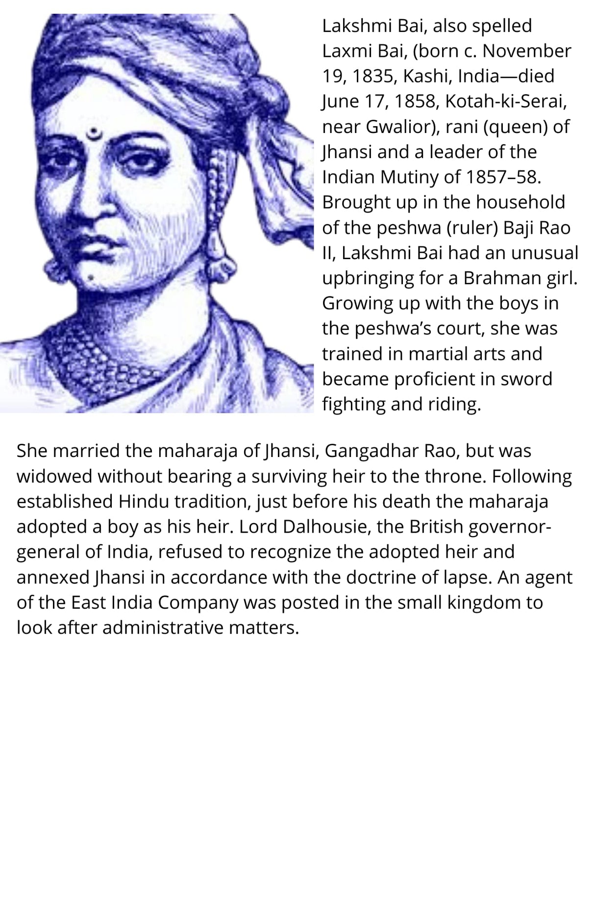 The Great Warrior Rani Laxmi Bai - Retail Maharaj