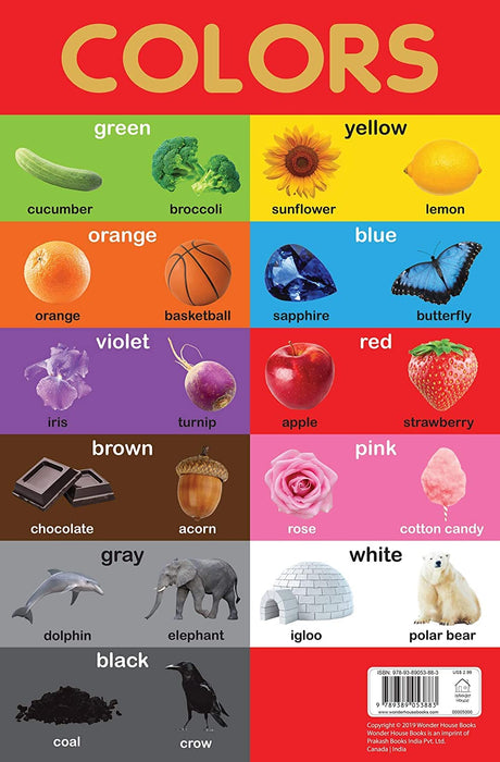 Colors Chart - Early Learning Educational Chart For Kids: Perfect For Homeschooling, Kindergarten and Nursery Students (11.5 Inches X 17.5 Inches) - Retail Maharaj
