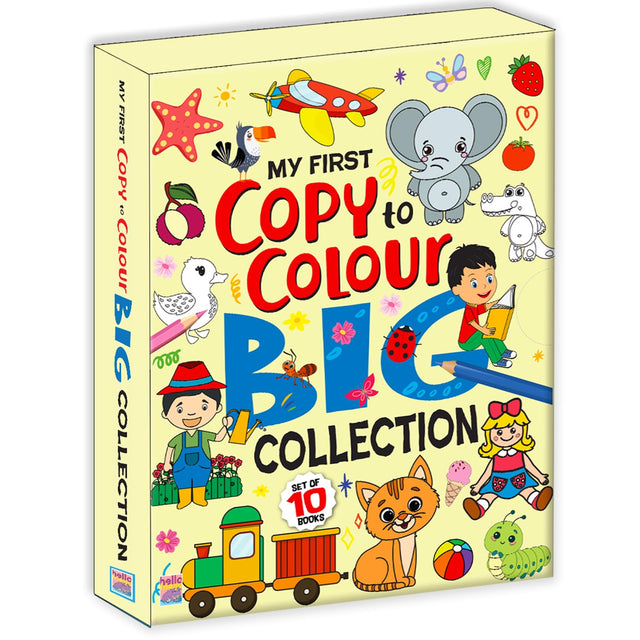 My First Early Learning Copy of Colouring Big 10 in 1 Collection Fun Activity Books for Kids, Children and Toddlers (Ages 2+ years) (Pack of 10) - Retail Maharaj