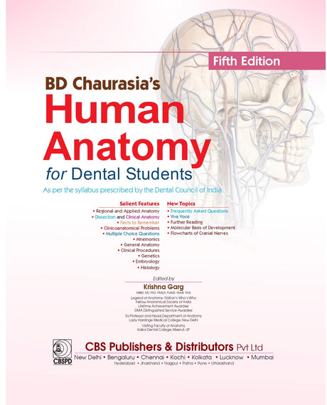 BD CHAURASIAS HUMAN ANATOMY FOR DENTAL STUDENTS 5ED (PB 2024) - Retail Maharaj