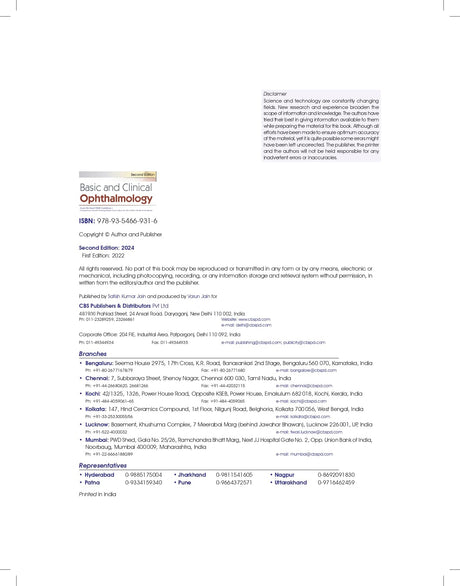 Basic And Clinical Ophthalmology 2Ed (Pb 2024) - Retail Maharaj