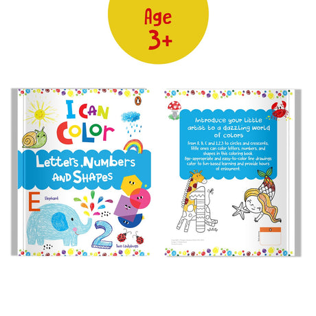 I Can Color - Letters, Numbers and Shapes: A Fun Coloring Book for Preschool Kids and Toddlers | Large Pictures to Color ABCs, 123s, and Basic Shapes ... Early Learning Series] (I Can Color Series) - Retail Maharaj