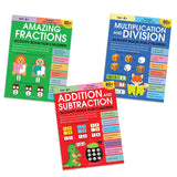 Math Activity Books Bundle 2 – Multiply / Fraction / Addition (Pack of 3 Books) - Retail Maharaj