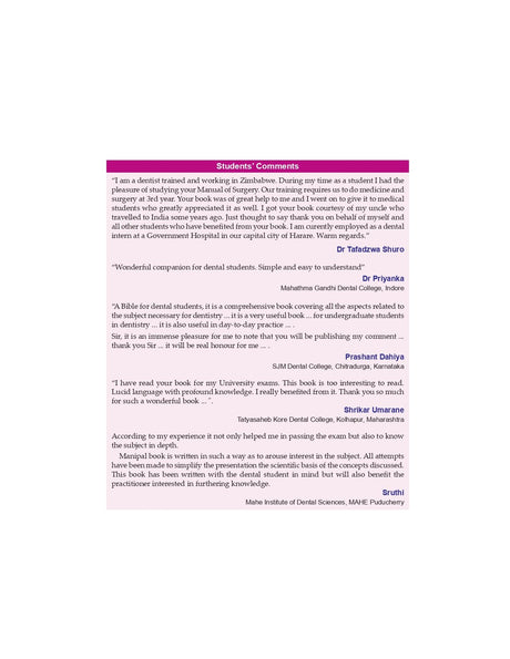 Manipal Manual Of Surgery With Clinical Methods For Dental Students 4Ed (Pb 2022) - Retail Maharaj