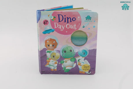 Booktopus Touch and Feel Board Book - Dino Day Out Sensory Book for Toddlers - Textured Baby Books for 4+ Years - Interactive Learning Book - Retail Maharaj