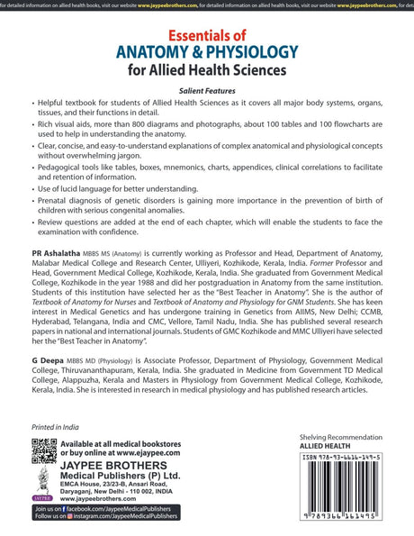 ESSENTIALS OF ANATOMY & PHYSIOLOGY FOR ALLIED HEALTH SCIENCES - Retail Maharaj