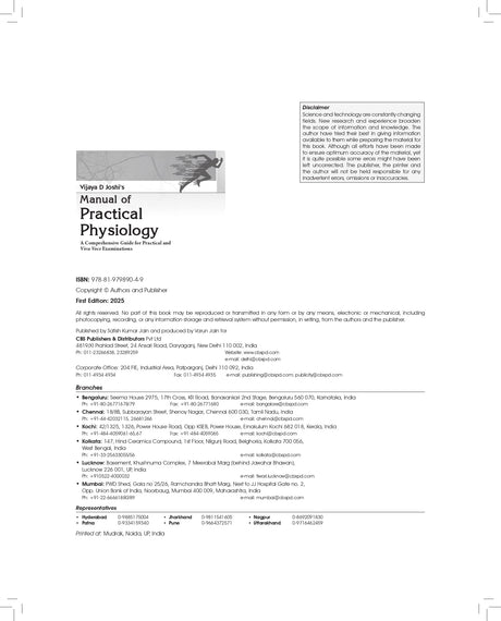 Vijaya D Joshi’s "Manual of Practical Physiology" A Comprehensive Guide for Practical and Viva Voce Examinations - 2025 - Retail Maharaj