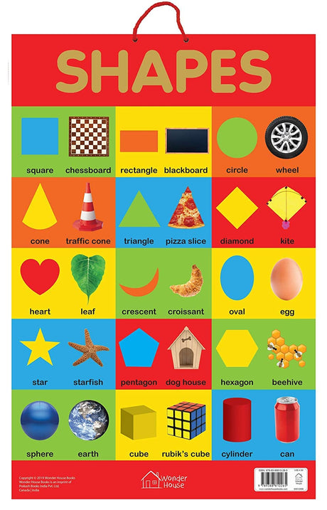 Shapes - Early Learning Educational Posters For Children: Perfect For Kindergarten, Nursery and Homeschooling (19 Inches X 29 Inches) - Retail Maharaj