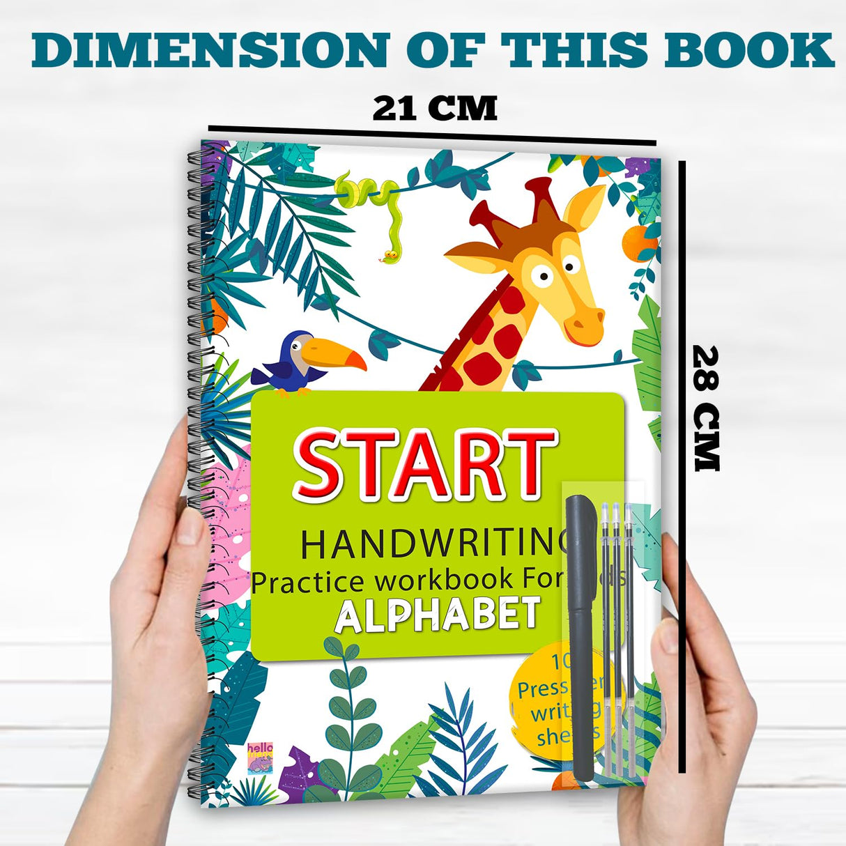 Start Handwriting Practice Alphabet Writing Books English Language - Letter Word and Sentence Writing Practice illustrated Book, Fun and Educational - Ages 2+ Years - Retail Maharaj