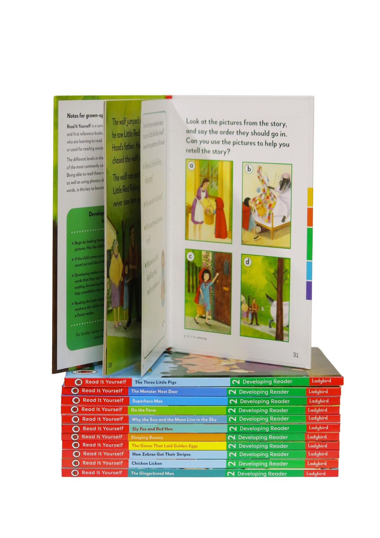 Read It Yourself with Ladybird: Developing Readers Level 2: 12 Books Collection Box Set (The Three Little Pigs, The Gingerbread Man, Little Red Riding Hood, Sleeping Beauty and More) - Retail Maharaj