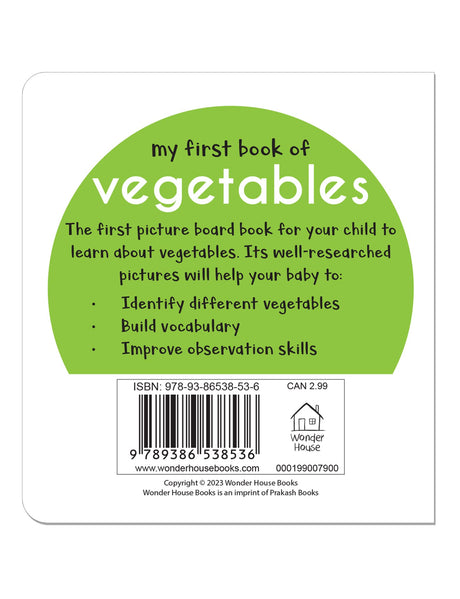 My First Book of Vegetables | First Vegetable Board Book for Babies, Toddlers & Preschoolers | Learn About Healthy Veggies with Bright Pictures | Early Learning Book for Kids Ages 0-3 Years - Retail Maharaj