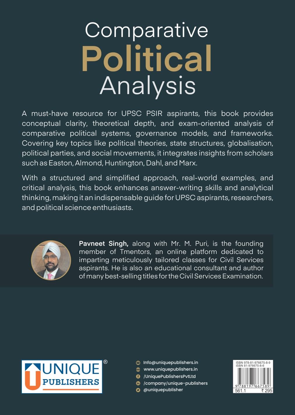 Comparative Political Analysis For UPSC-CSE Main, Volume V (Self-Instruction Manual for Political Science Optional) - Retail Maharaj