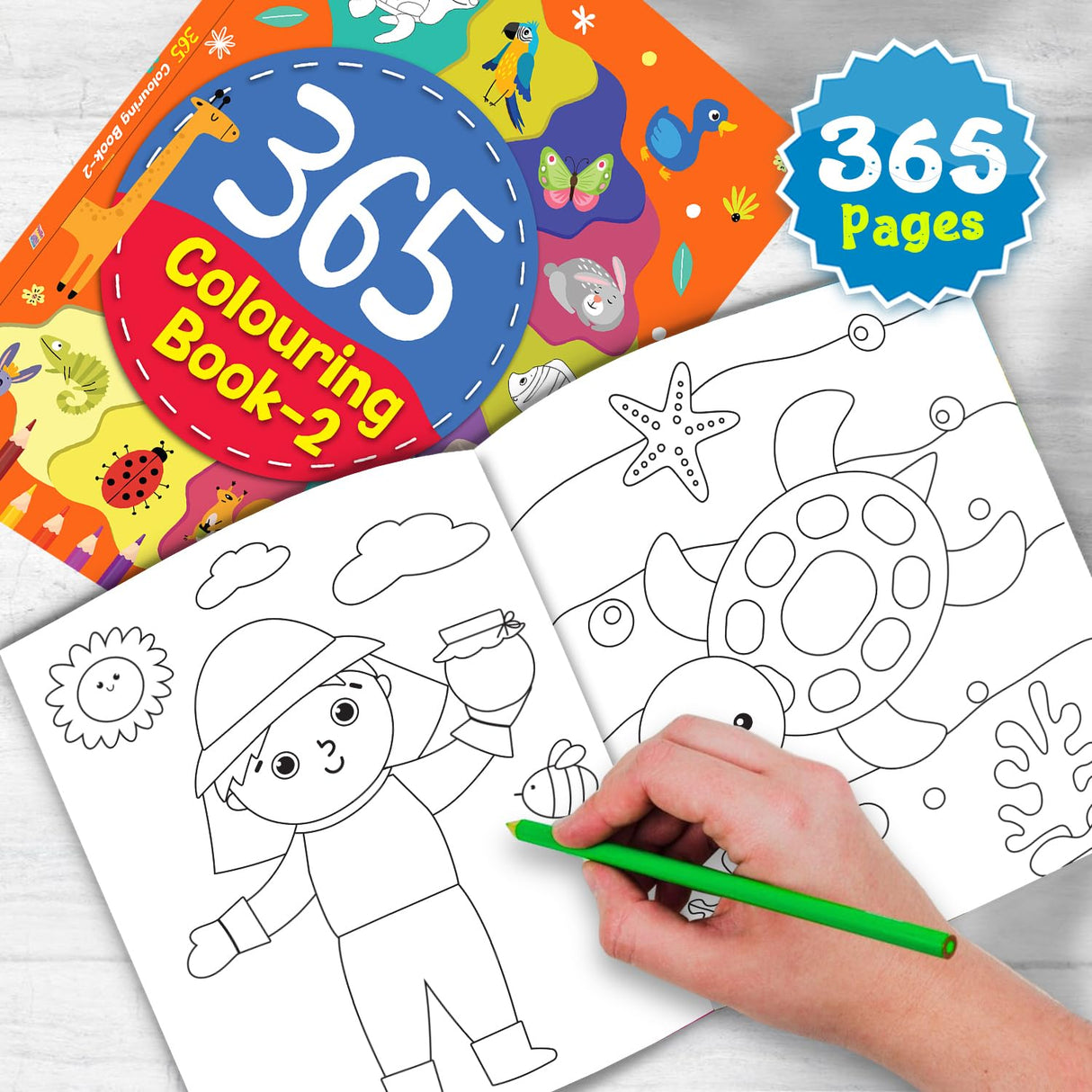 Hello Friend 365 Smart Coloring Book For Kids, Children and Toddlers: Best Big Picture Drawing and Painting Book with 365 Pages - Ages 2-8 Years - Retail Maharaj