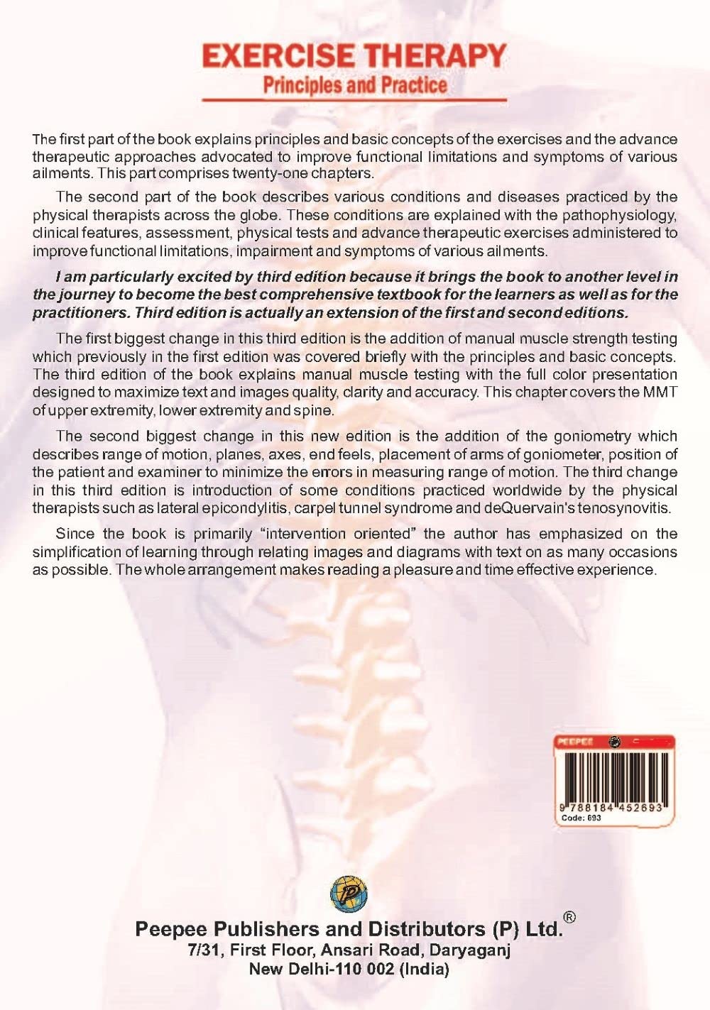 Exercise Therapy principles and practice 3rd edition - Retail Maharaj