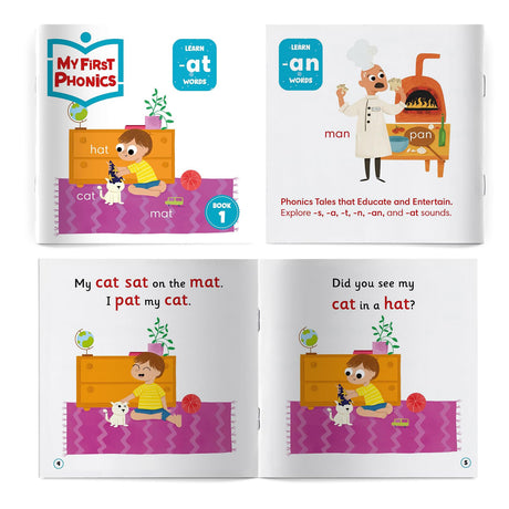 My First Phonics: Box Set of 10 books for Kids – Learn-to-Read Library| Sight Words, Rhyming Stories & CVC Word Practice | Early Reading Books for Toddlers, Preschool & Kindergarten (Age 2+) - Retail Maharaj