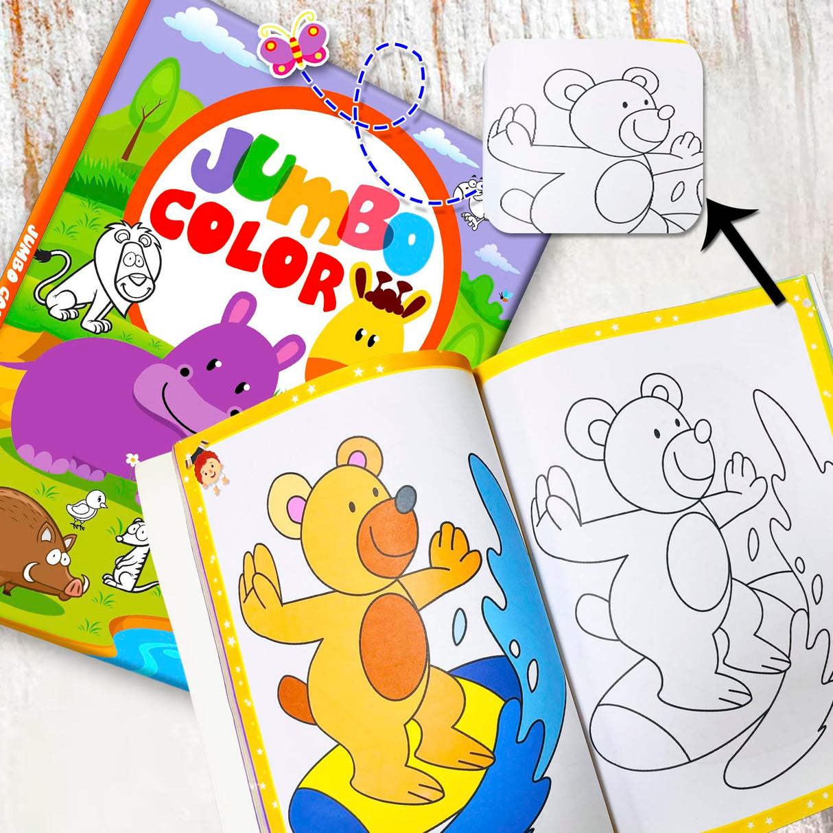 Hello Friend Books Safari Animals Colouring Book: Jumbo Copy Colouring - Practice Drawing, Painting and Colouring with Reference for Kids - Retail Maharaj