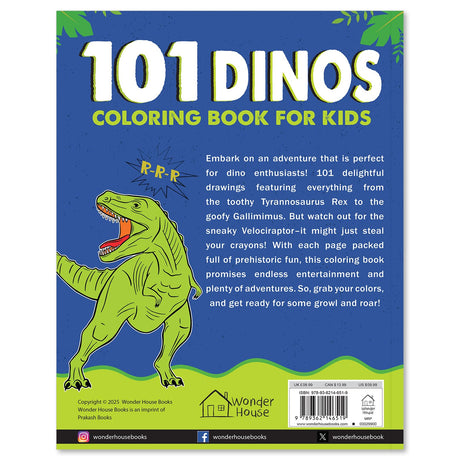 101 DINO Coloring Book For Kids - Retail Maharaj
