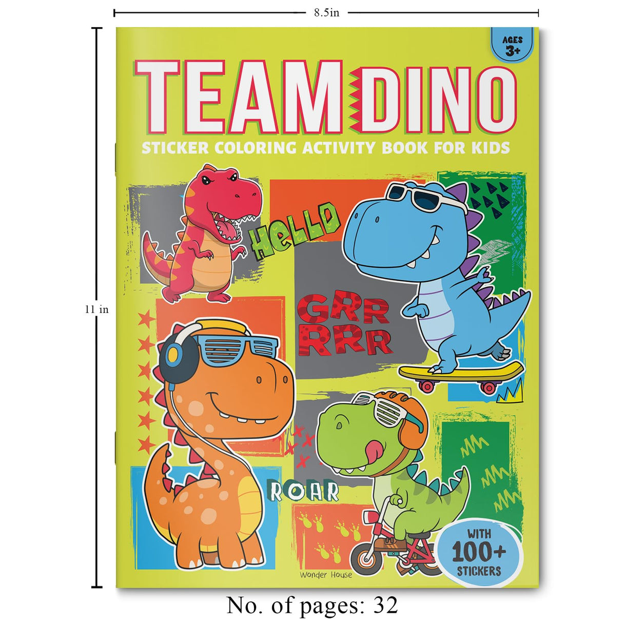 Team Dino Sticker Coloring Book For Kids - Retail Maharaj