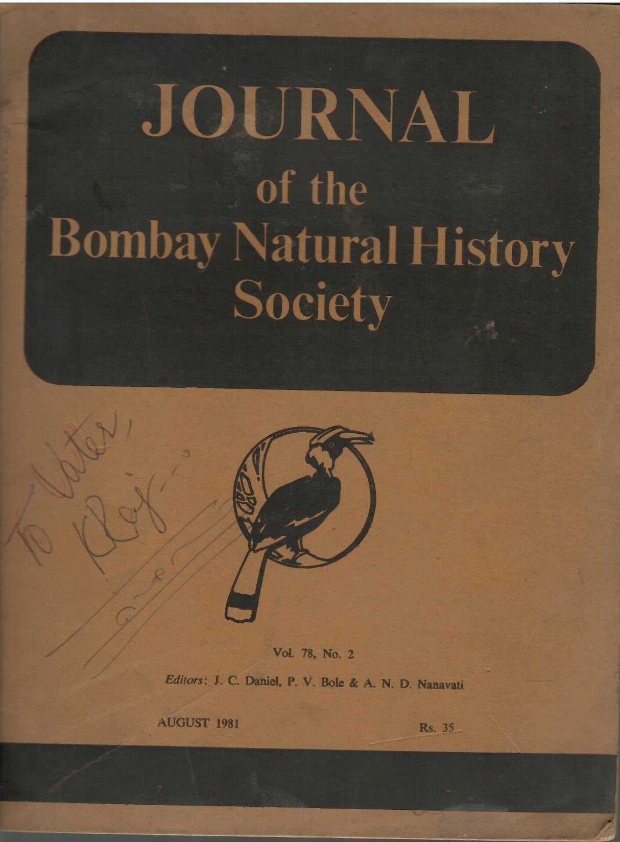 Journal Of The Bombay Natural History Society - Vol. 78, No. 2 - August 1981
