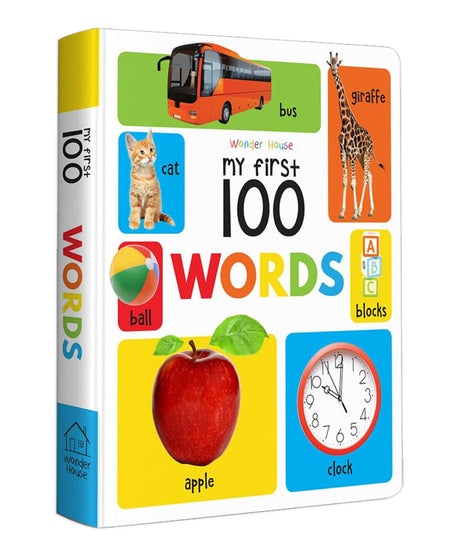 My First 100 Words: Board Book for Kids | Part of My 100 Library Series | Learn Everyday Words with Bright Pictures – Animals, Food, Toys, Objects & More | Early Learning Book for Babies, Toddlers & Preschoolers | Ages 0–5 Years - Retail Maharaj
