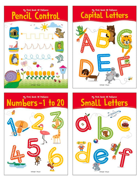My First Super Boxset of Pencil Control and Patterns : Pack of 4 interactive activity books to practice Patterns, Numbers and Alphabet - Retail Maharaj