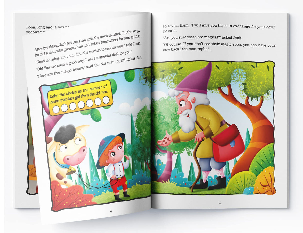 Fairy Tales Comprehension: Jack and the Beanstalk Read, Understand & Reflect | Ages 5–8 | Fun Reading Exercises to Build Vocabulary & Thinking Skills - Retail Maharaj