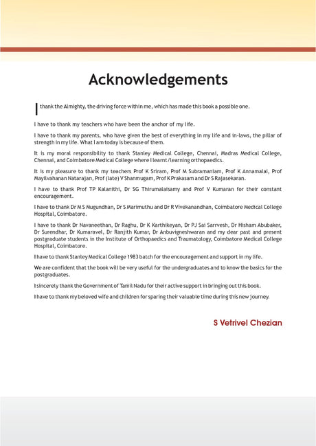 Vetrivel Clinical Examination In Orthopaedics [Paperback] S Vetrivel Chezian - Retail Maharaj