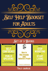Pack of 3 Self Help Bookset for Adult - How to Win Friends and Influence People, Stop Worrying and Start Living, Develop Self Confidence and Influence People by Public Speaking - Retail Maharaj