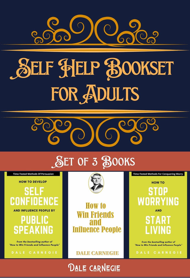 Pack of 3 Self Help Bookset for Adult - How to Win Friends and Influence People, Stop Worrying and Start Living, Develop Self Confidence and Influence People by Public Speaking - Retail Maharaj