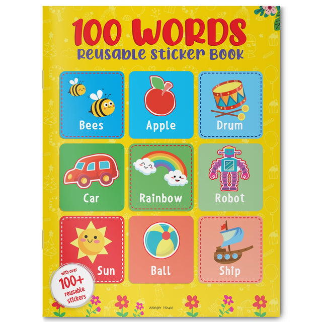 100 Words Reusable Sticker Book For Children - Retail Maharaj