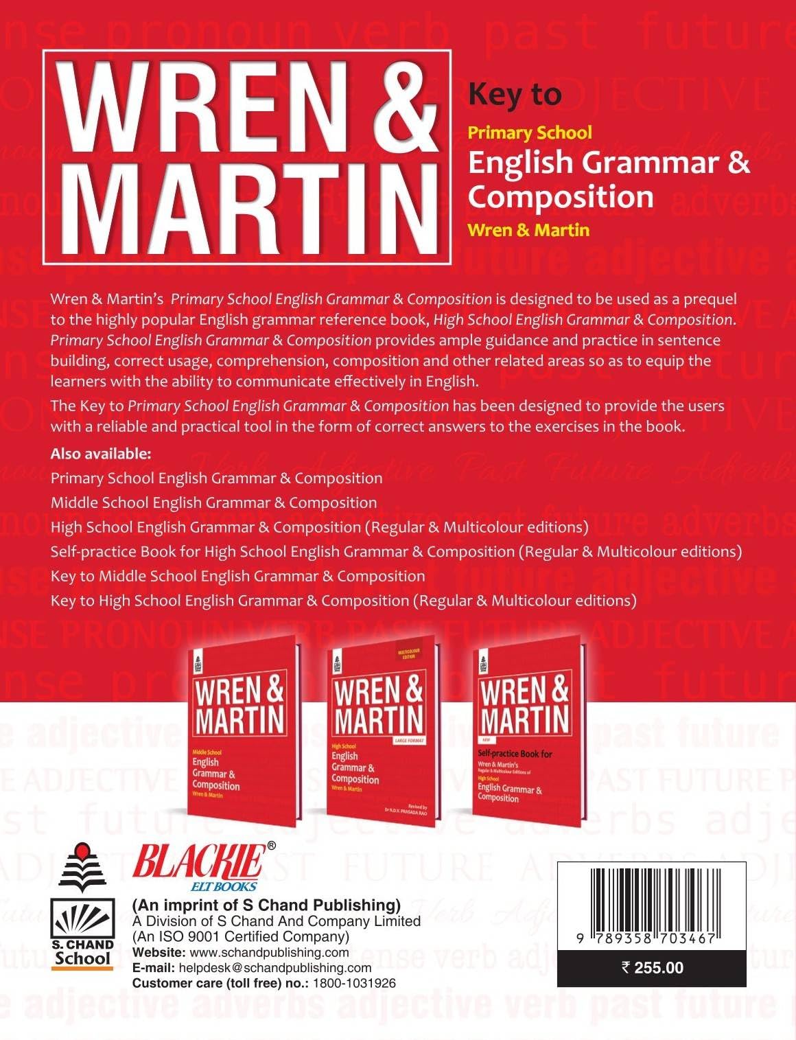 S Chand Wren & Martin's Key to Primary School English Grammar & Composition - Latest (2026 - 2027) Edition | Complete Answers and Practice Guide | All-in-One Reference and Answer Guide - S Chand School Education - Retail Maharaj