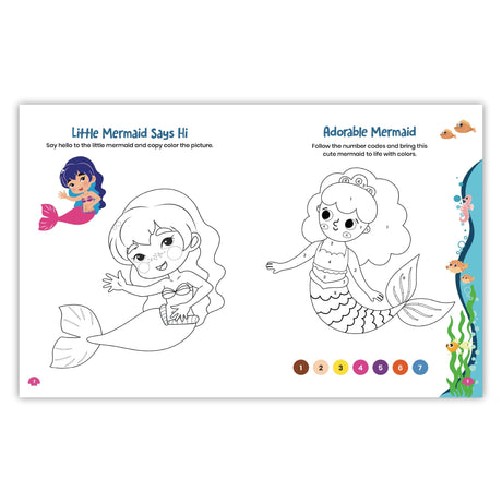 Mermaid Coloring Book: Fun Underwater Coloring Activity Book for Kids I Includes Dot-to-Dot, Number Coloring, and Copy-Color Activities | Perfect for ... I Ages 3+ [Penguin Early Learning Series] - Retail Maharaj