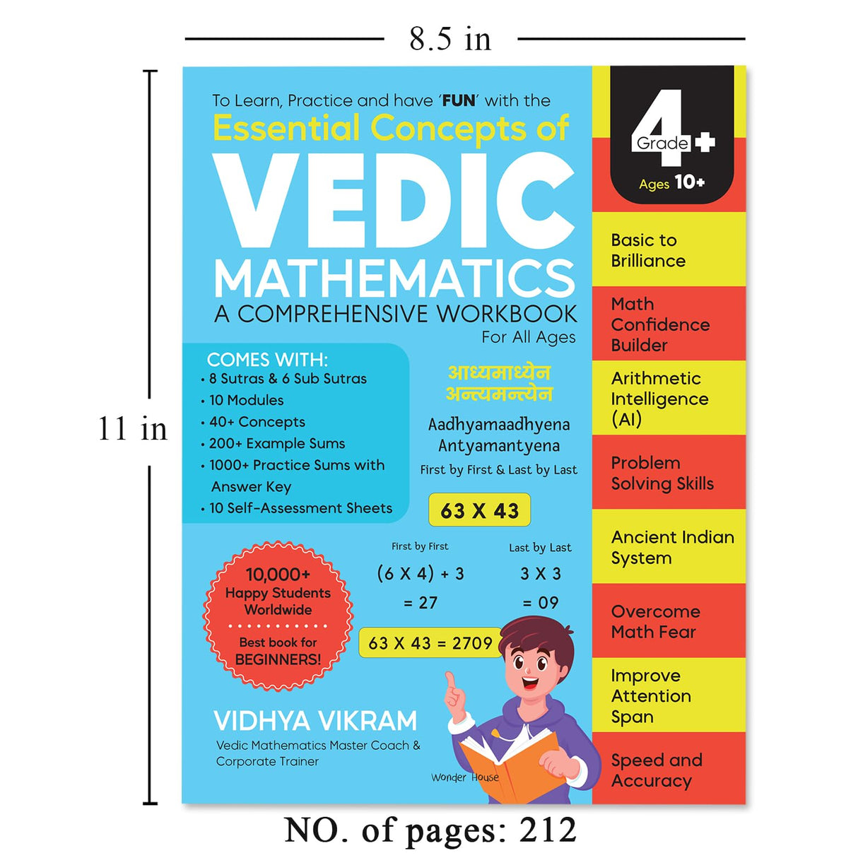 Essential Concepts of Vedic Maths – Comprehensive Workbook for All Ages Speed Math, Tricks & Mental Calculations | Ages 10+ | 5+ Hours of Guided Practice & Logical Reasoning - Retail Maharaj