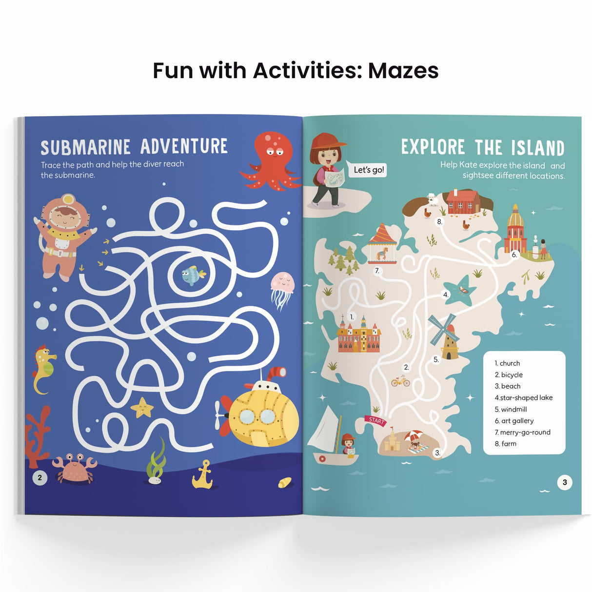 Fun with Activities Pack (4 Books): Mazes, Spot the Differences, Brain Booster & Coloring | Fun, Educational & Interactive Activity Workbook Set for ... Learning Series] (Fun with Activities Series) - Retail Maharaj