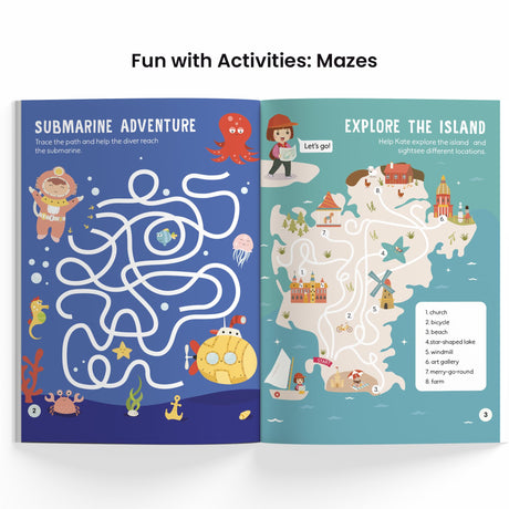 Fun with Activities Pack (4 Books): Mazes, Spot the Differences, Brain Booster & Coloring | Fun, Educational & Interactive Activity Workbook Set for ... Learning Series] (Fun with Activities Series) - Retail Maharaj