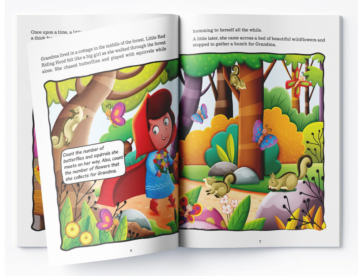 Fairy Tales Comprehension: Little Red Riding Hood Interactive Reading & Thinking Activities | Ages 5–8 | Enhance Comprehension with Classic Fairy Tales - Retail Maharaj