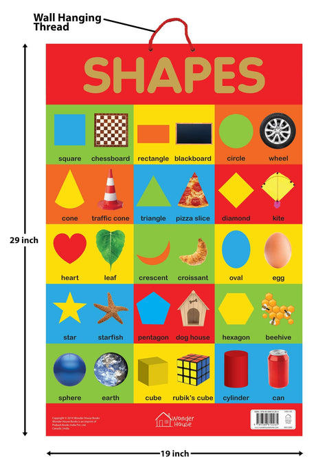 Shapes - Early Learning Educational Posters For Children: Perfect For Kindergarten, Nursery and Homeschooling (19 Inches X 29 Inches) - Retail Maharaj