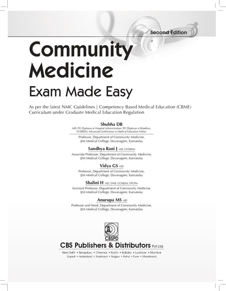 Community Medicine, 2ed. | Exam Made Easy (PB 2026) ISBN - 9788198953889 - Retail Maharaj