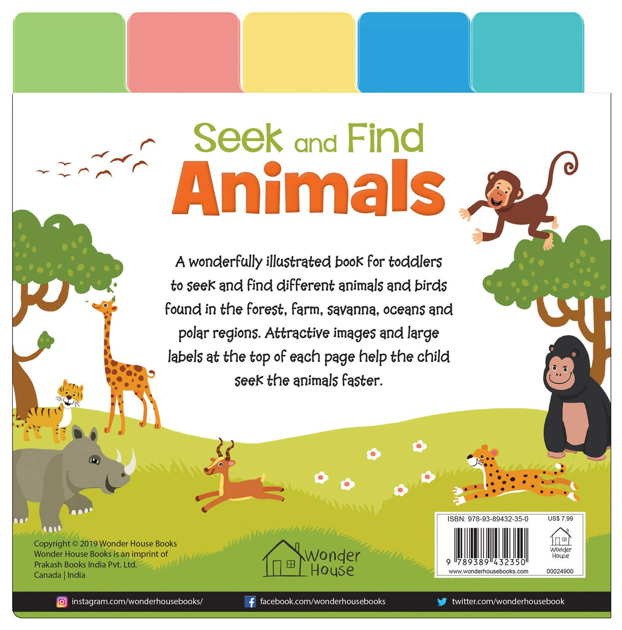 Seek And Find - Animals : Early Learning Board Books With Tabs - Retail Maharaj