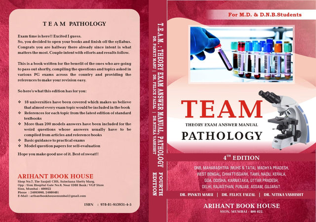 TEAM Theory Exam Answer Manual Pathology ( For MD & DNB Students ) 4th Ed.2024 - Retail Maharaj