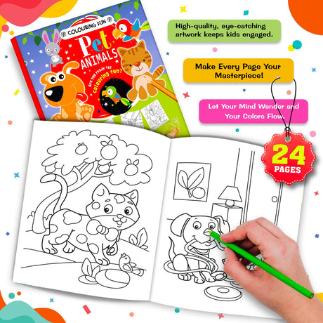 A Colouring Book Fun Pet Animals - Coloring Activity Book for Creative Kids - For 6 to 8 Years Old Kids: A Colouring Book of Fun and Pet Animals Art Book for Kids - Retail Maharaj