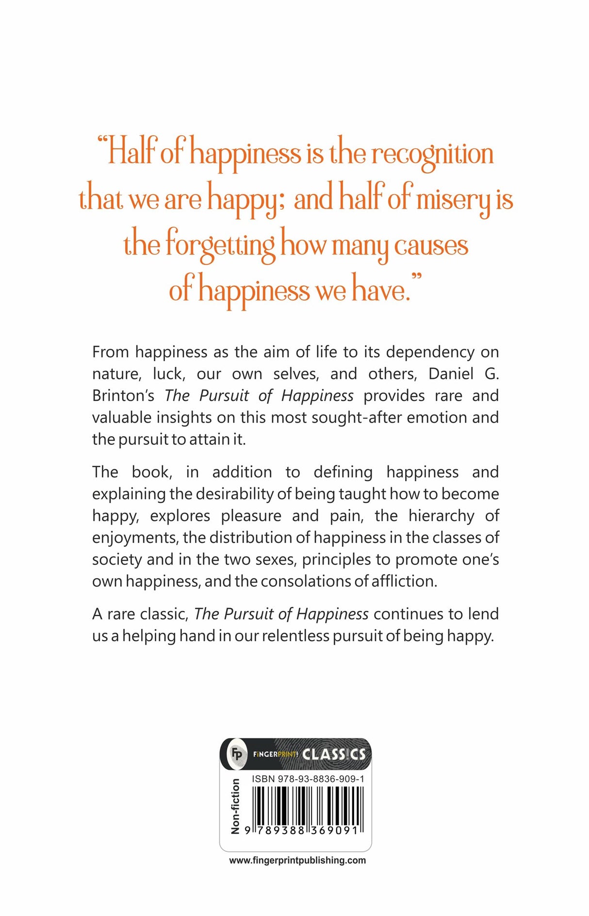The Pursuit of Happiness: A Book of Studies and Strowings by Daniel G. Brinton – Self-Improvement | Personal Growth | Philosophy of Happiness | Positive Psychology | Mental Health | Emotional Well-Being |Inner Peace | A Treasure Trove of Wisdom - Retail Maharaj