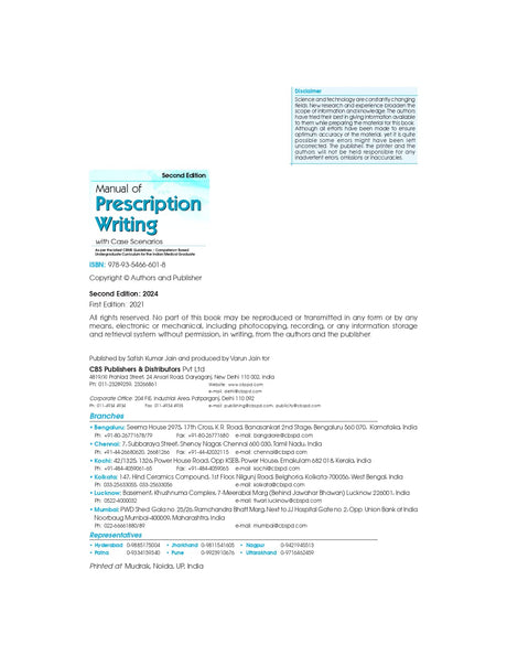 Manual Of Prescription Writing With Cases Scenarios 2Ed (Pb 2024) - Retail Maharaj