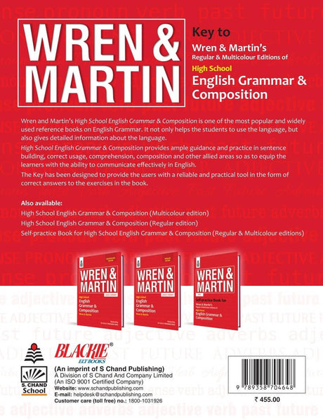 S Chand Wren & Martin's Key to High School English Grammar & Composition - Latest (2026 - 2027) Edition | Complete Answers and Practice Guide | All-in-One Reference and Answer Guide - S Chand School Education - Retail Maharaj