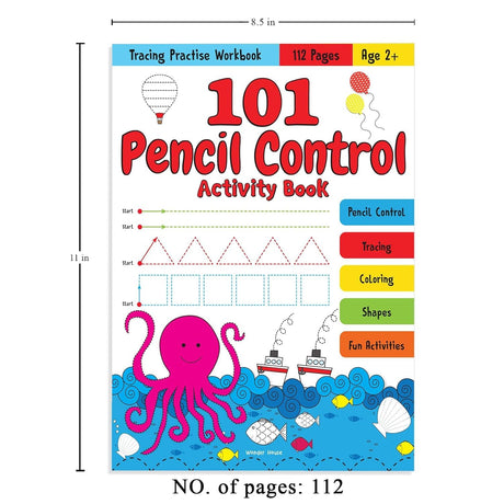 101 Pencil Control Activity Book For Kids: Tracing Practise Book | Age 2+ and up | 4 hours of writing activities - Retail Maharaj