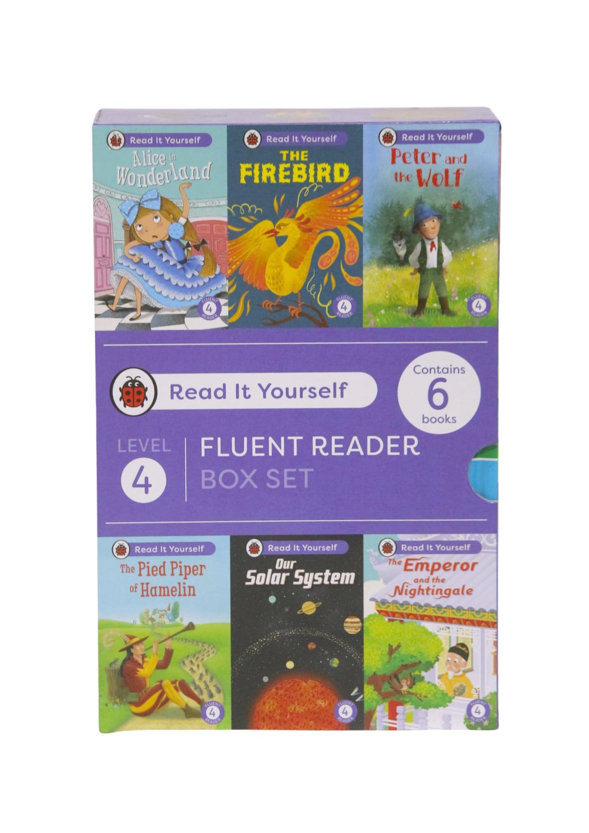 Read It Yourself with Ladybird: Fluent Readers Level 4: 6 Books Collection Box Set (Alice in Wonderland, The Pied Piper of Hamelin, Peter and the Wolf, The Firebird, and Our Solar System) - Retail Maharaj