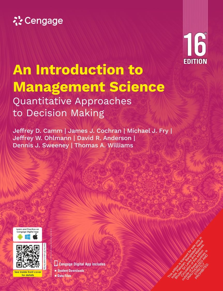 An Introduction to Management Science, 16th Edition - Retail Maharaj